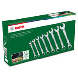 Bosch Set de clés à cliquet, 8 pièces, Clé plate Vert/Noir