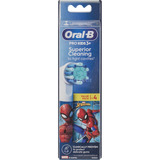 Braun Oral-B Kids Spiderman Pack de 4, Tête brosse à dent électrique Blanc