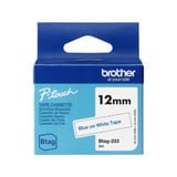 Brother BTAG-233 - Ruban adhésif bleu sur blanc, 12 mm de large, non laminé 12 mm de large, non laminé, Bleu sur blanc, Philippines, 5 année(s), Brother, P-touch PT-N10, PT-N20, PT-N25BT, 1,2 cm