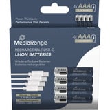 MediaRange Batterie USB-C Li-Ion, Mignon AA I 1.5V | 500 mAh, pack de 4 