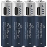 MediaRange Batterie USB-C Li-Ion, Mignon AA I 1.5V | 500 mAh, pack de 4 