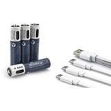 MediaRange Batterie USB-C Li-Ion, Mignon AA I 1.5V | 500 mAh, pack de 4 