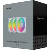 Ocypus Gamma F12 Elite ARGB ventilateurs de boîtier Blanc, 3 pièces, 120 x 120 x 25 mm, PWM