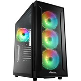 Sharkoon TG6M RGB, Moyenne tour Noir, 2x USB-A 2.0, 2x USB-A 3.2 (5 Gbit/s), 2x Audio, Window-kit