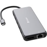 Verbatim CMH-13 USB Type-C 10000 Mbit/s Argent, Station d'accueil Gris, USB Type-C, 3ˌ5mm, DisplayPort, HDMI, RJ-45, USB 2.0, USB 3.2 Gen 1 (3.1 Gen 1) Type-A, USB 3.2 Gen 2 (3.1..., 10000 Mbit/s, 30 Hz, Argent, Acrylonitrile-Butadiène-Styrène (ABS), Aluminium