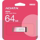 ADATA UR350 lecteur USB flash 64 Go USB Type-A 3.2 Gen 1 (3.1 Gen 1) Noir, Clé USB Nickel/Noir, 64 Go, USB Type-A, 3.2 Gen 1 (3.1 Gen 1), 100 Mo/s, Sans capuchon, Noir