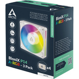 ARCTIC BioniX P14 A-RGB ventilateurs de boîtier Blanc, 3 pièces, 140 x 140 x 28 mm, PWM