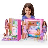  Barbie-Maison de vacances-Coffret et poupée, 4 zones et 11 accessoires, Décor 4 zones et 11 accessoires, 3 an(s)