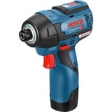 Bosch Visseuse à chocs sans fil GDR 12V-110 Professional Bleu/Noir, Douille à choc, Noir, Bleu, 1/4", 3100 tr/min, 110 N·m, 1200 tr/min