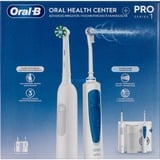 Braun Idropulsore Health Center Adulte Brosse à dents rotative oscillante Bleu, Blanc, Soins buccaux Blanc, Adulte, Brosse à dents rotative oscillante, Bleu, Blanc, 2 min, 30 sec, Blanc, Rond
