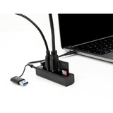 DeLOCK 4P USB 3.2 Gen1+SD/mSD+USB-C/A , Hub USB 