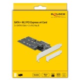 DeLOCK 90499 carte et adaptateur d'interfaces Interne M.2, SATA, Carte d'interface PCIe, M.2, SATA, 6 Gbit/s, SATA