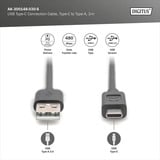 Digitus Câble de connexion USB 2.0 USB-A > USB-C Noir