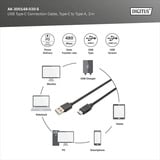 Digitus Câble de connexion USB 2.0 USB-A > USB-C Noir
