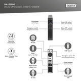 Digitus DN-170096 OnLine, UPS Noir