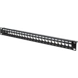 Digitus Panneau de raccordement. 19" 24 ports 1HE modulaire, Panneau de brassage Noir