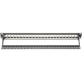 Digitus Panneau de raccordement. 19" 24 ports 1HE modulaire, Panneau de brassage Noir