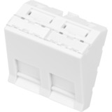 Digitus Plaque frontale 2 ports coudée, pour cadre DN-93802-5-SH, Cache Blanc