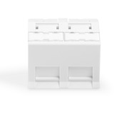 Digitus Plaque frontale 2 ports coudée, pour cadre DN-93802-5-SH, Cache Blanc