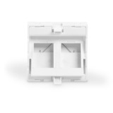 Digitus Plaque frontale 2 ports coudée, pour cadre DN-93802-5-SH, Cache Blanc