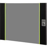 Digitus Porte avant en verre pour armoire murale 19" 9U série Unique, Panneau avant Noir