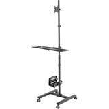 Digitus Poste de travail mobile avec réglage en hauteur, Table de travail Noir