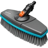 GARDENA Poignée Cleansystem avec brosse douce pour les surfaces plus grandes et délicates, Brosses de lavage Gris/Turquoise, 18810-20