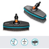 GARDENA Poignée Cleansystem avec brosse douce pour les surfaces plus grandes et délicates, Brosses de lavage Gris/Turquoise, 18810-20