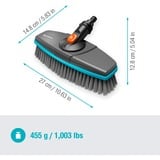 GARDENA Poignée Cleansystem avec brosse douce pour les surfaces plus grandes et délicates, Brosses de lavage Gris/Turquoise, 18810-20