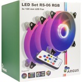 Inter-Tech Argus RS-06 Boitier PC Ventilateur 12 cm ventilateurs de boîtier RGB  3 pièces, 120 x 120 x 25 mm, PWM, Ventilateur, 12 cm, 1200 tr/min, 22 dB