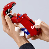 KNIPEX 90 23 02 BK, Coupe-tube Rouge/Bleu