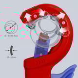 KNIPEX Coupe-tube DPT50 Rouge/Bleu