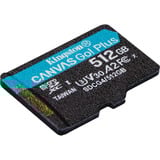 Kingston Canvas Go! Plus microSDXC 512 GB, Carte mémoire Noir, Class 10, UHS-I U3, V30, A2