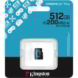 Kingston Canvas Go! Plus microSDXC 512 GB, Carte mémoire Noir, Class 10, UHS-I U3, V30, A2