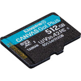 Kingston Canvas Go! Plus microSDXC 512 Go, Carte mémoire Noir, Classe 10, UHS-I U3, V30, A2