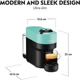 Krups Vertuo Pop XN9204 Entièrement automatique Cafetière à dosette 0,56 L, Machine à capsule Noir/Menthe, Cafetière à dosette, 0,56 L, Capsule de café, 1500 W, Noir, Couleur menthe