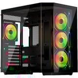 Krux  boîtier midi tower Noir | 2x USB-A | 1x USB-C | RGB | Verre Trempé