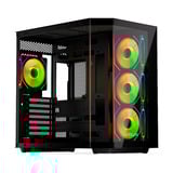 Krux  boîtier midi tower Noir | 2x USB-A | 1x USB-C | RGB | Verre Trempé