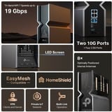 TP-Link Archer BE800 routeur sans fil Multi-Gigabit Ethernet Tri-bande (2,4 GHz / 5 GHz / 6 GHz) Noir, Acier inoxydable, Routeur maillé Wi-Fi 7 (802.11be), Tri-bande (2,4 GHz / 5 GHz / 6 GHz), Ethernet/LAN, Noir, Acier inoxydable, Routeur