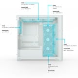 Valkyrie  boîtier midi tower Blanc | 2x USB-A | 1x USB-C | RGB | Verre Trempé