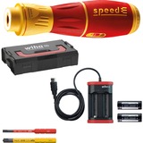 Wiha Tournevis E speedE II électrique Rouge/Jaune, 7 pièces avec slimBits, Batterie incluse