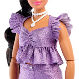  Barbie Deluxe Style en tenue métallique violette, Poupée 