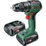 Bosch UniversalImpact 18V-60, Perceuse/visseuse Vert/Noir, Perceuse à poignée pistolet, Sans clé, Sans brosse, Vert, 1,3 cm, 1900 tr/min