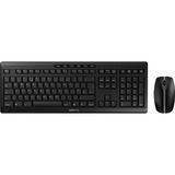 CHERRY Stream Desktop Recharge clavier Souris incluse Universel RF sans fil QWERTY Anglais britannique Noir set de bureau Noir, Layout UK (QWERTY), Technologie SX, 100%, Taille réelle (100 %), Sans fil, RF sans fil, QWERTY, Noir, Souris incluse