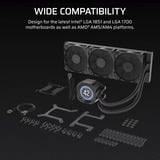 Corsair NAUTILUS 360 LCD Reconditionné, Watercooling Noir