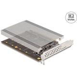 DeLOCK Carte PCI Express x16 vers 4x NVMe M.2 Key interne, Carte d'interface 