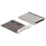 DeLOCK Carte PCI Express x16 vers 4x NVMe M.2 Key interne, Carte d'interface 