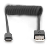 Digitus Câble en spirale USB 2.0 USB-A > USB-C Noir