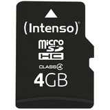 Intenso 3403450 mémoire flash 4 Go MicroSDHC Classe 4, Carte mémoire 4 Go, MicroSDHC, Classe 4, 20 Mo/s, 5 Mo/s, Résistant aux chocs, Résistant à une température, Résistant aux rayons X