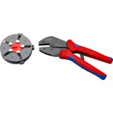 KNIPEX MultiCrimp avec magasin interchangeable, Pince à sertir Rouge/Bleu